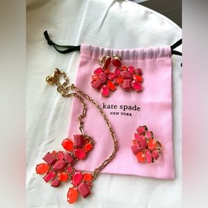 KATE SPADE FIESTA PINK NECKLACE AND EARRINGS SET